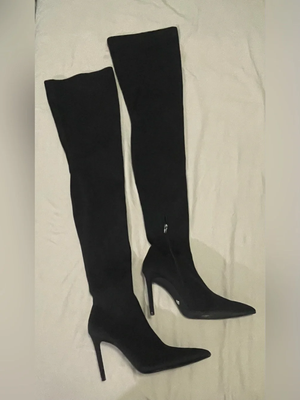 Zara Black Over-the-Knee Pointed Stiletto Boots